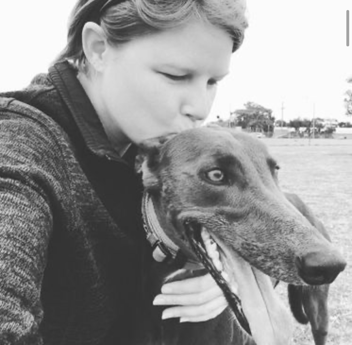 A girl and her greyhound